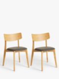 John Lewis ANYDAY Virtue Dining Chairs, Set of 2, Oak/Grey
