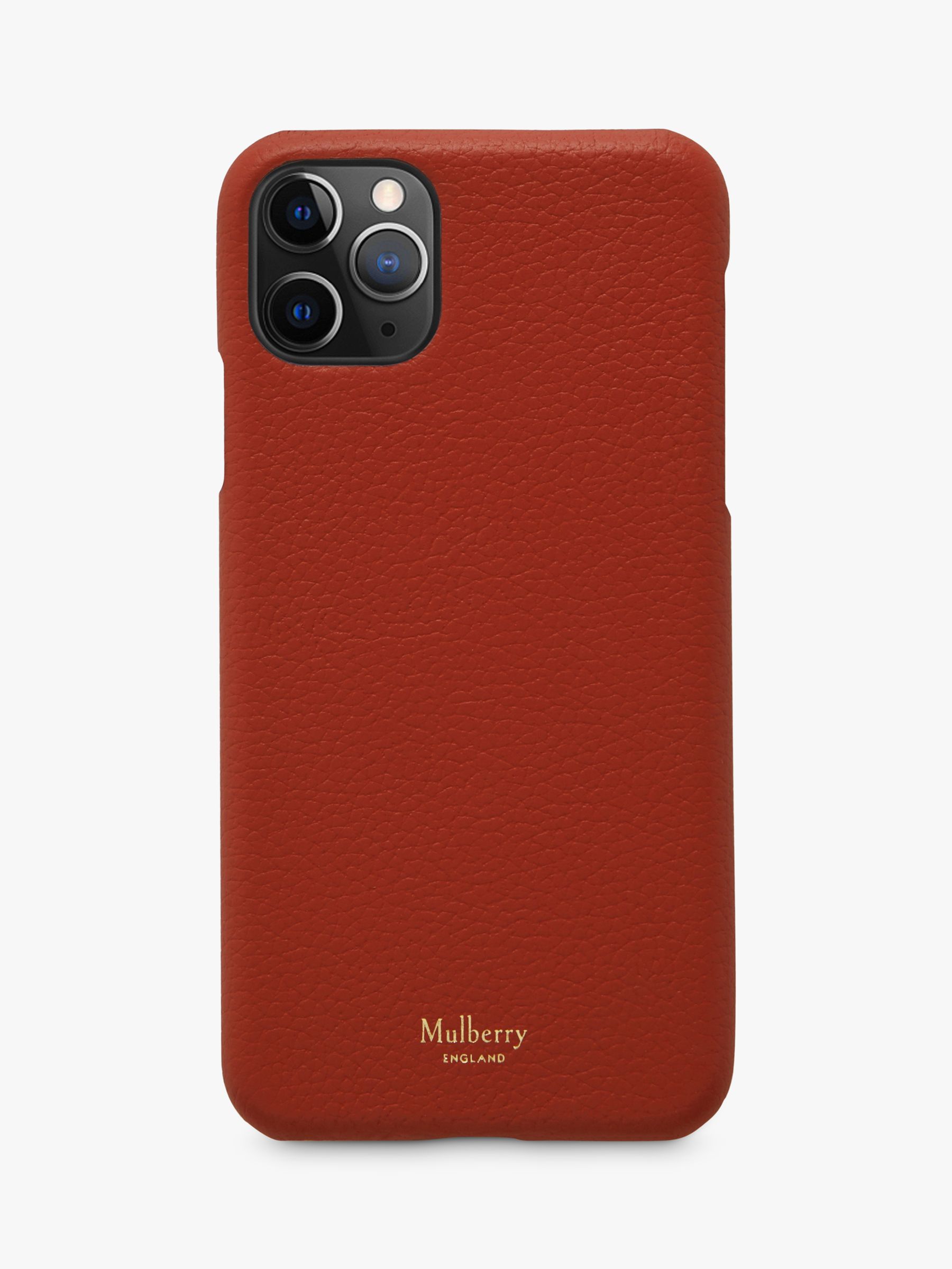 Mulberry Small Classic Grain Leather iPhone 11 Pro Max Cover, Rust