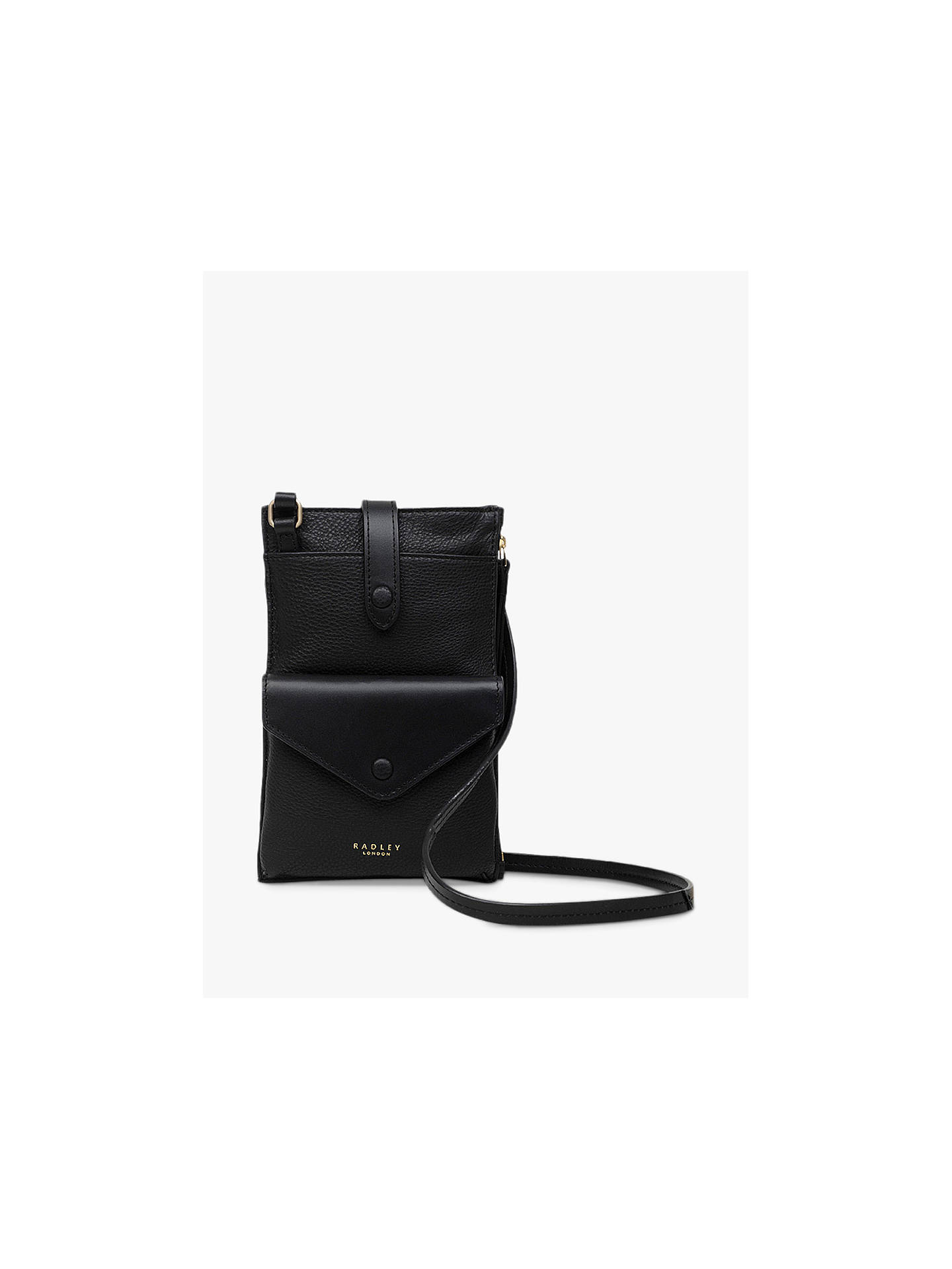 Radley Wilton Way Medium Leather Phone Cross Body Bag, Black at John Lewis & Partners