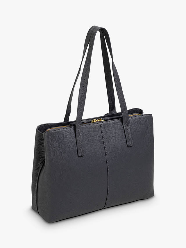 Radley Dukes Place Leather Large Open Top Work Bag, Charcoal at John ...