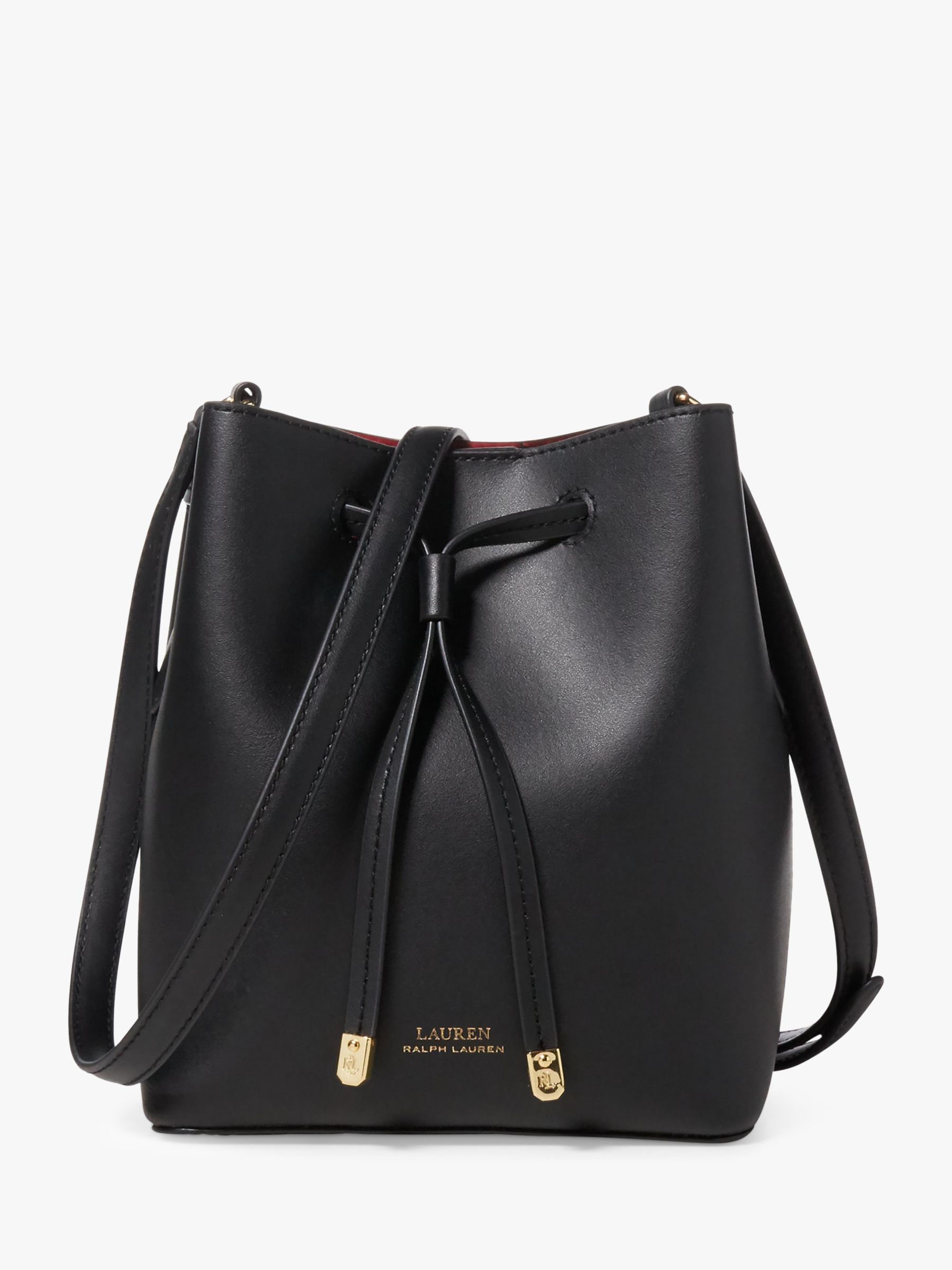 Lauren Ralph Lauren Dryden Debby Leather Mini Bucket Bag, Black