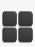 John Lewis & Partners Solid Ash Wood Coasters, Set of 4, Black