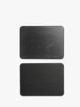 John Lewis & Partners Solid Ash Wood Placemats, Set of 2, Black