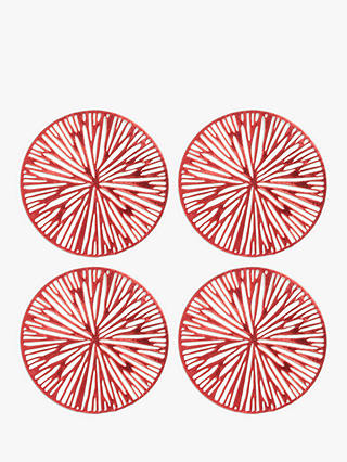 John Lewis & Partners Cut-Out Coasters, Set of 4, Red