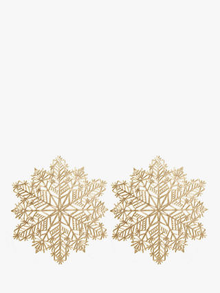 John Lewis & Partners Round Cut-Out Snowflake Placemats, Set of 2