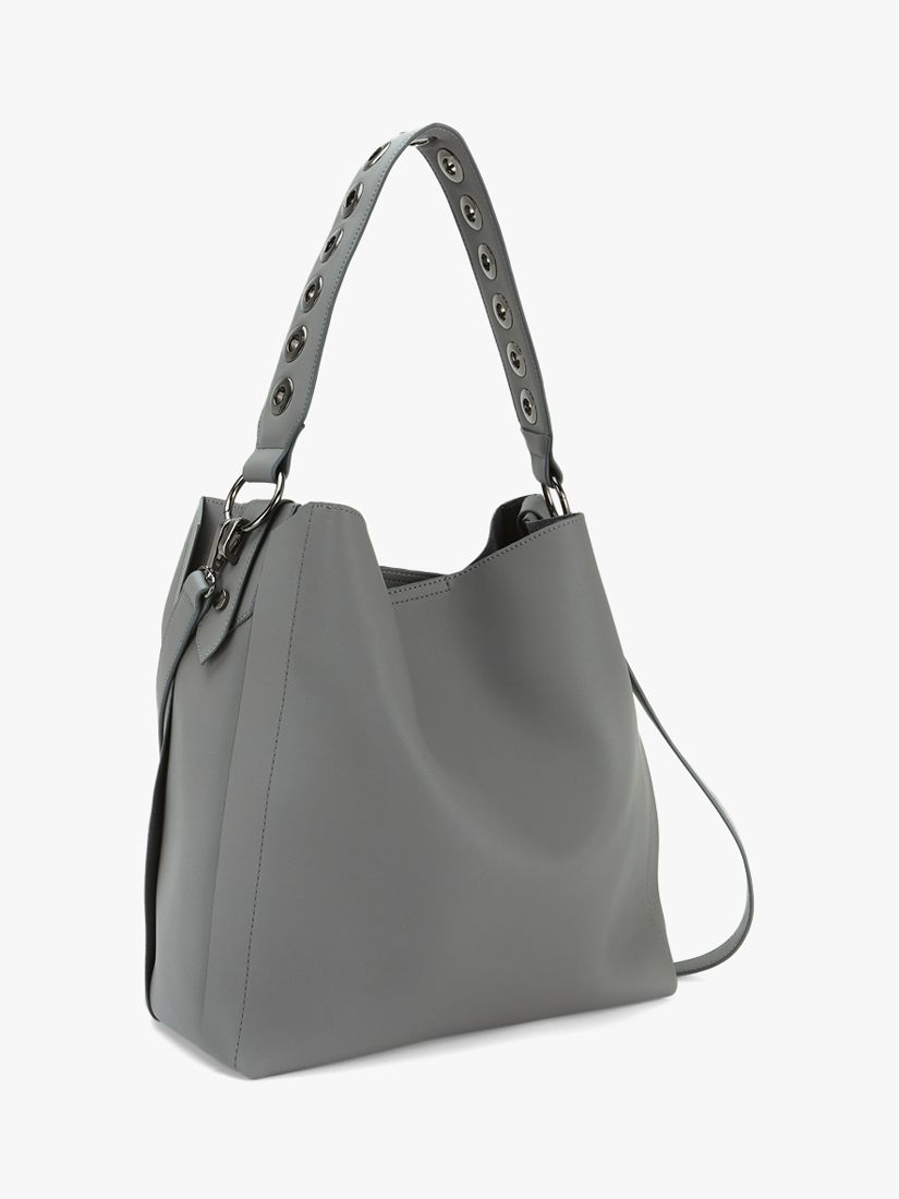 Mint Velvet Ellie Eyelet Shoulder Bag, Grey at John Lewis & Partners