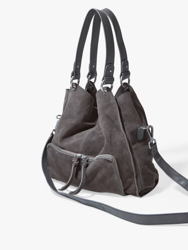 Mint Velvet Nelly Suede Tote Bag Dark Grey