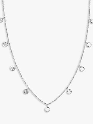 ROSEFIELD Textured Coin Chain Necklace, Silver