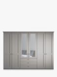 John Lewis Marlow 300cm Hinged Door Wardrobe with Mirrors & 3 Drawers