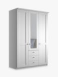 John Lewis Marlow 150cm Hinged Door Wardrobe with Mirror & 3 Drawers, Off White