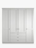 John Lewis Marlow 200cm Hinged Door Wardrobe with 3 Drawers, Off White