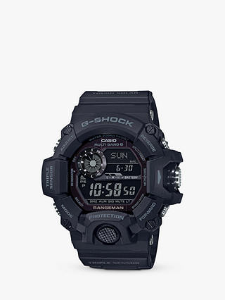 G-Shock GW-9400-1BER Men's G-Shock Rangeman Solar Chronograph Day Resin Strap Watch, Black