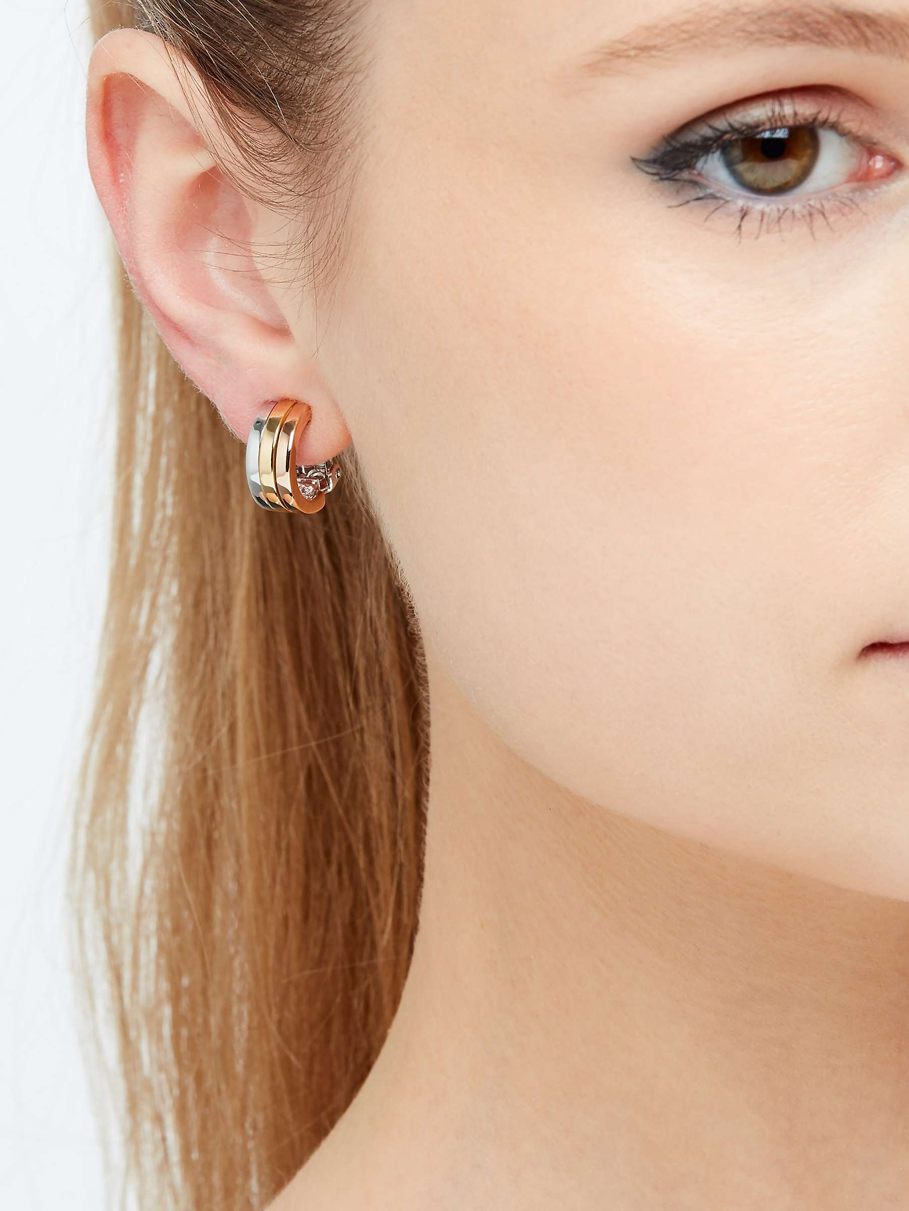 Buy Emma Holland Tricolour Curve Clip-On Stud Earrings, Gold Online at johnlewis.com