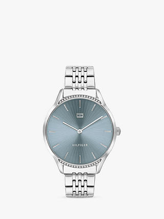 Tommy Hilfiger 1782210 Women's Crystal Bracelet Strap Watch, Silver/Blue