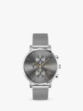 BOSS 1513807 Men's Integrity Chronograph Date Mesh Bracelet Strap Watch, Silver/Grey