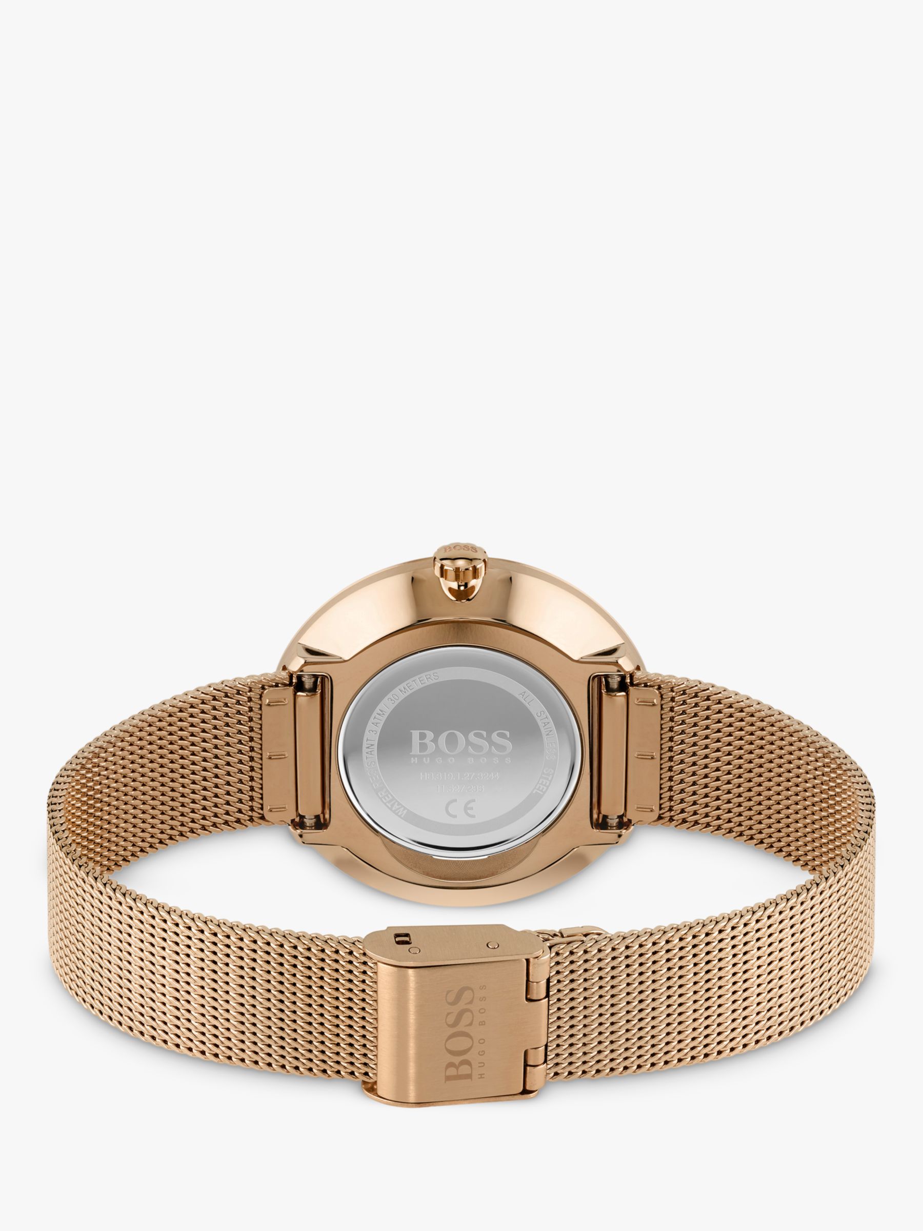 BOSS Women's Praise Crystal Mesh Bracelet Strap Watch, Gold 1502548 at ...