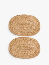 John Lewis Jute Oval Table Centrepiece Placemats, Set of 2, Natural