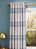 John Lewis Afton Check Weave Pair Dimout/Thermal Lined Eyelet Curtains