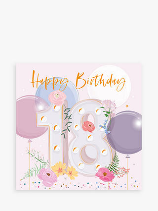 Belly Button Designs Floral Balloons 18th Birthday Card