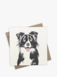 Penguin Ink Border Collie Blank Greeting Card