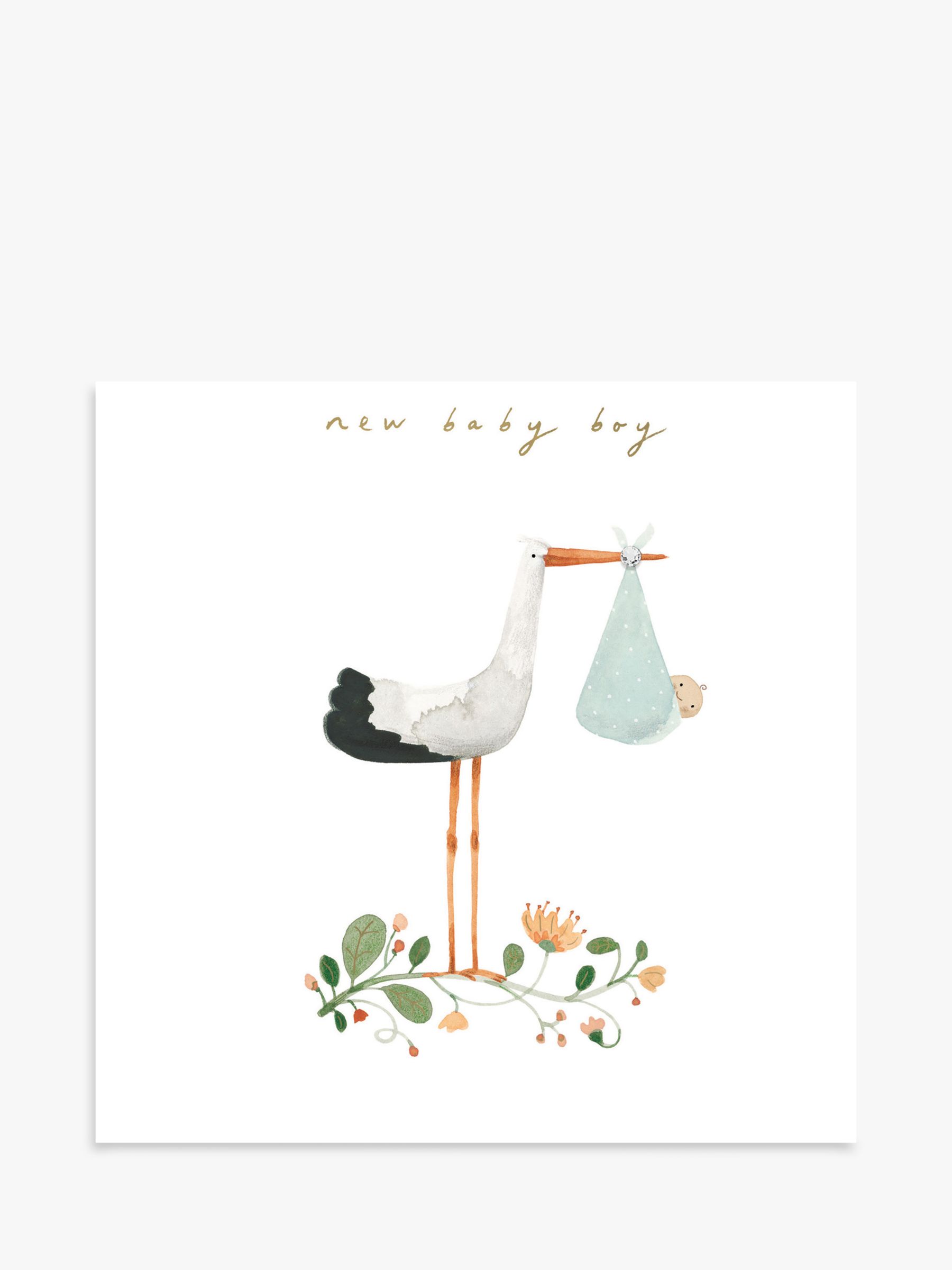 Woodmansterne Stork Boy New Baby Card review