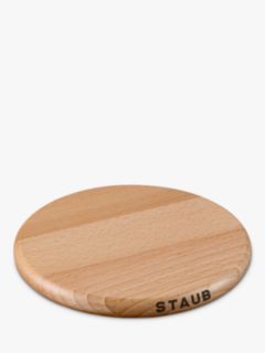 STAUB Round Magnetic Wooden Trivet, Natural