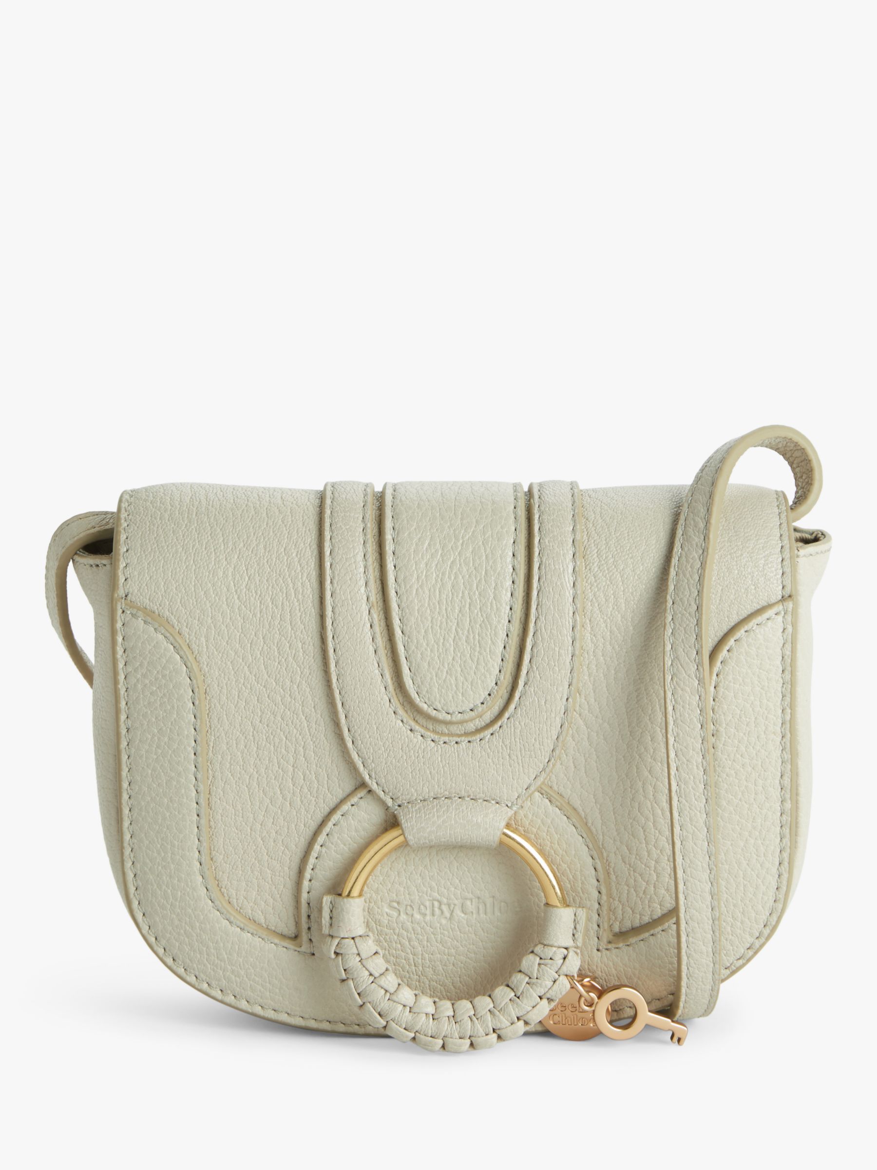 See By Chloé Mini Hana Leather Satchel Bag, Cement Beige at John Lewis ...