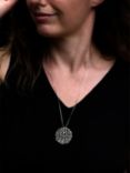 Nina B Round Filigree Pendant Necklace, Silver