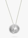 Nina B Swirl Pendant Necklace, Silver