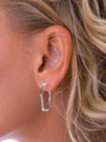 Nina B Hexagonal Hoop Earrings, Silver