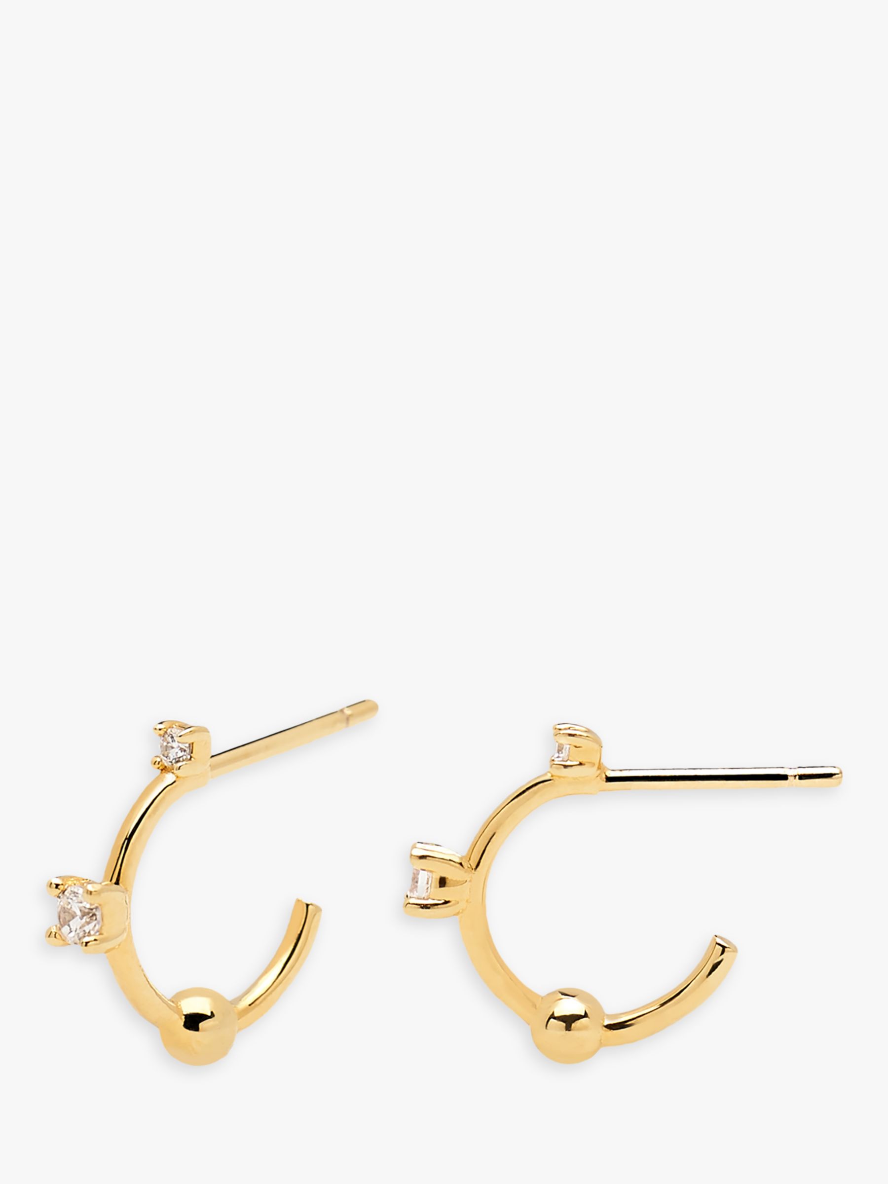 PDPAOLA Kaya Cubic Zirconia Small Hoop Earrings, Gold at John Lewis ...