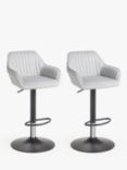 John Lewis Toronto Gas Lift Adjustable Bar Stool, Set of 2, Grey