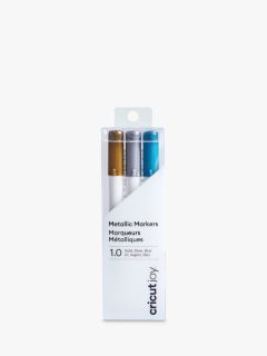 Cricut Joy 1.0 Metallic Marker Pens, Pack of 3, Gold/Silver/Blue