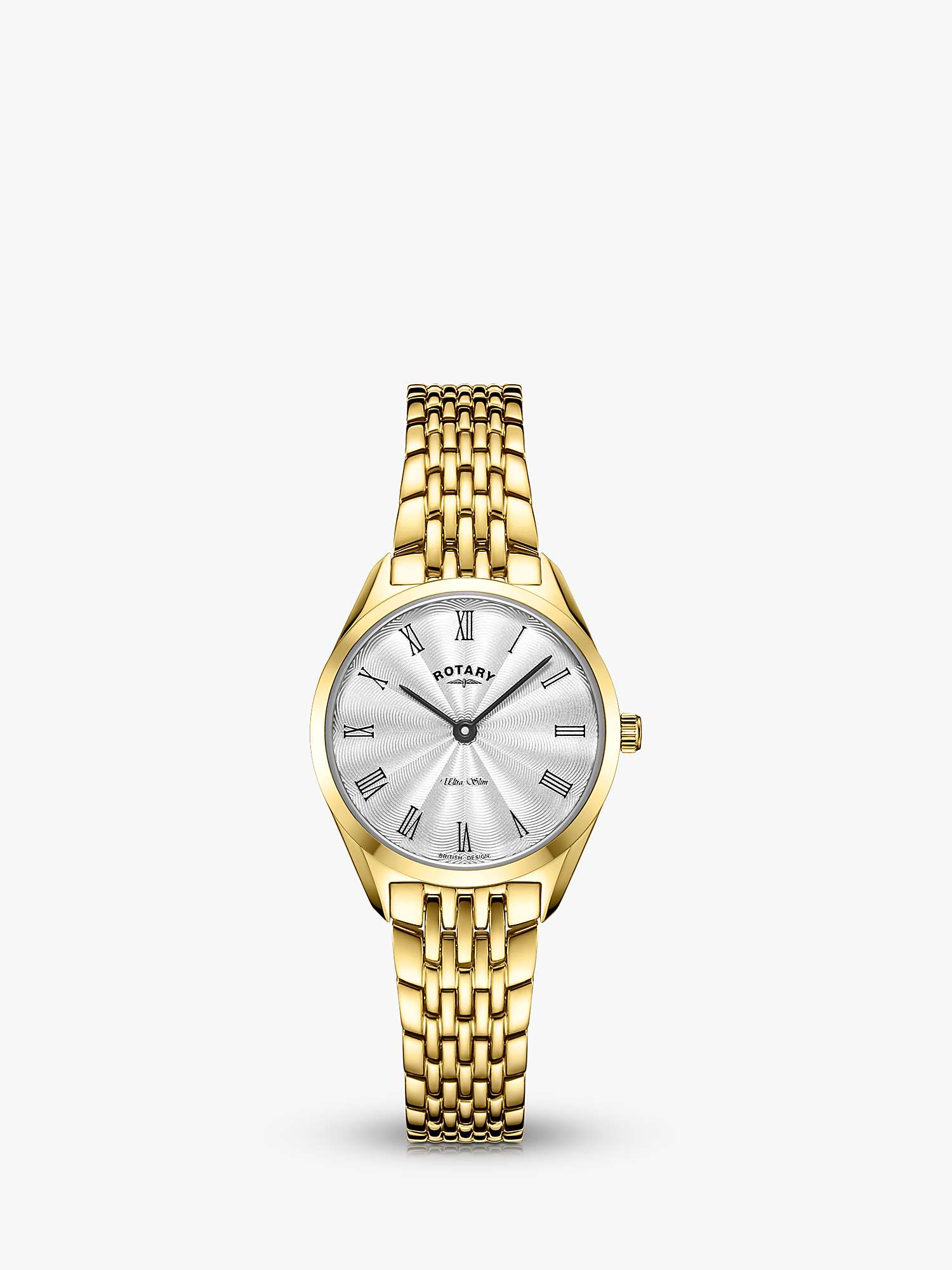 Buy Rotary LB08013/01 Women's Ultra Slim Bracelet Strap Watch, Gold/White Online at johnlewis.com