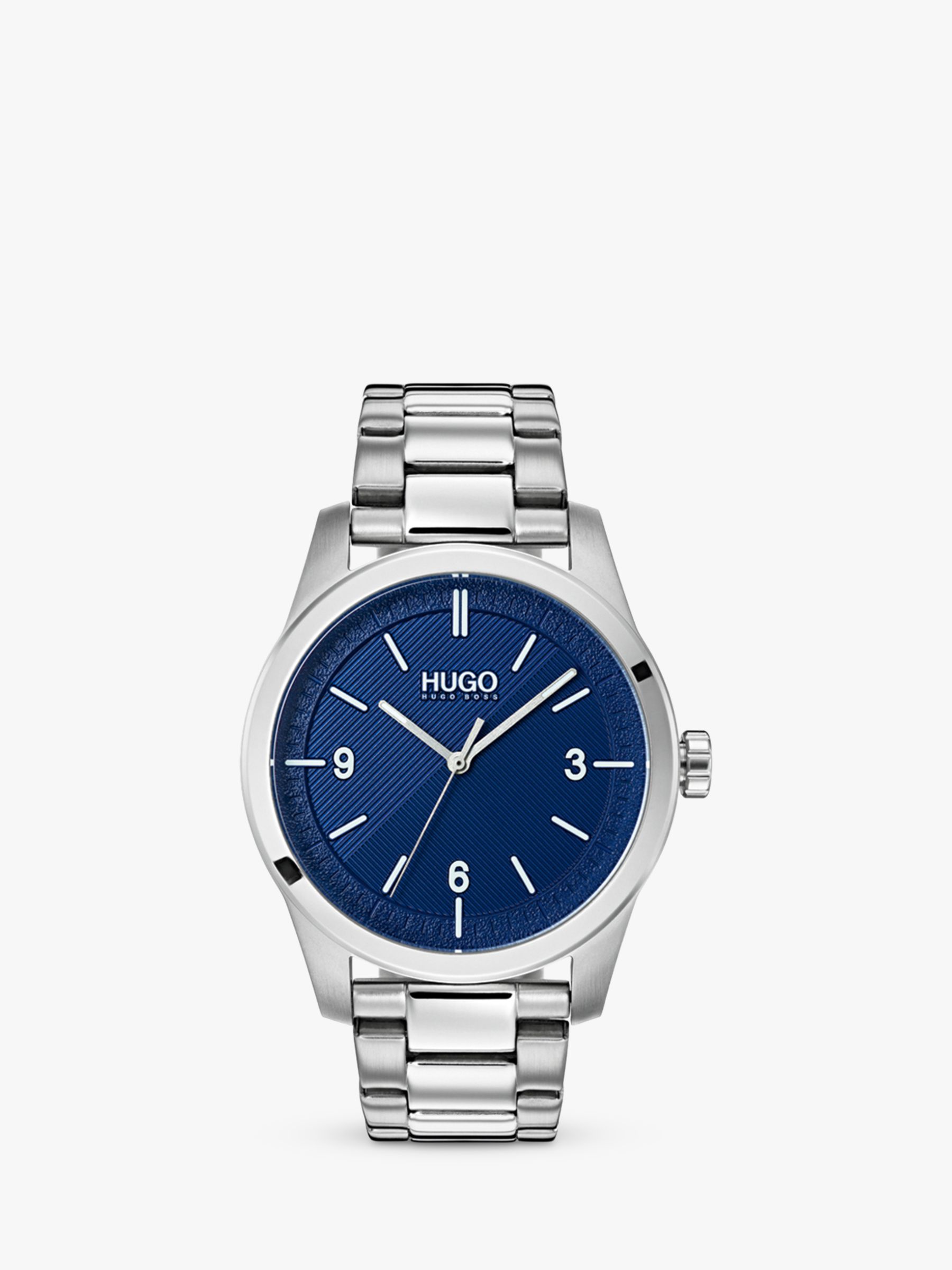 hugo boss watch silver and blue