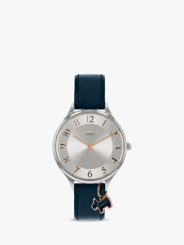 Radley Women s Saxon Road Leather Strap Watch Navy Silver RY2965