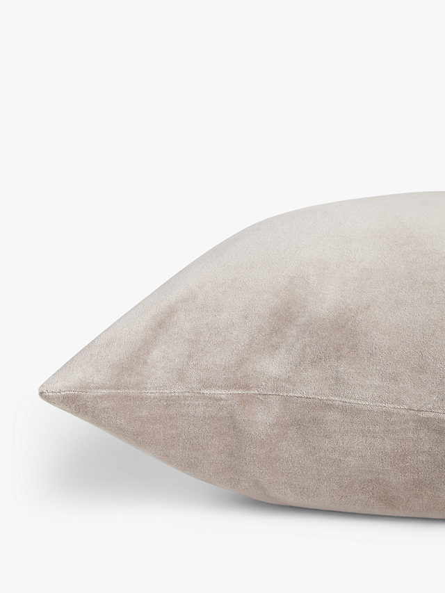John Lewis Cotton Velvet Cushion, Pale Mole