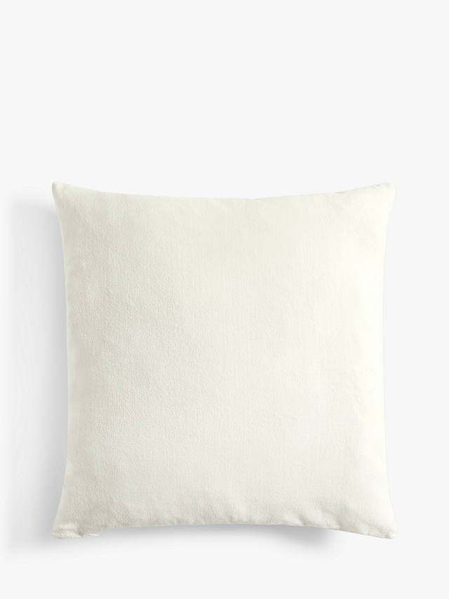John Lewis & Partners Cotton Velvet Cushion, White