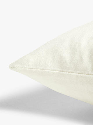 John Lewis & Partners Cotton Velvet Cushion, White