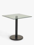 ANYDAY John Lewis & Partners Enzo 2 Seater Glass Square Dining Table, Black Marble