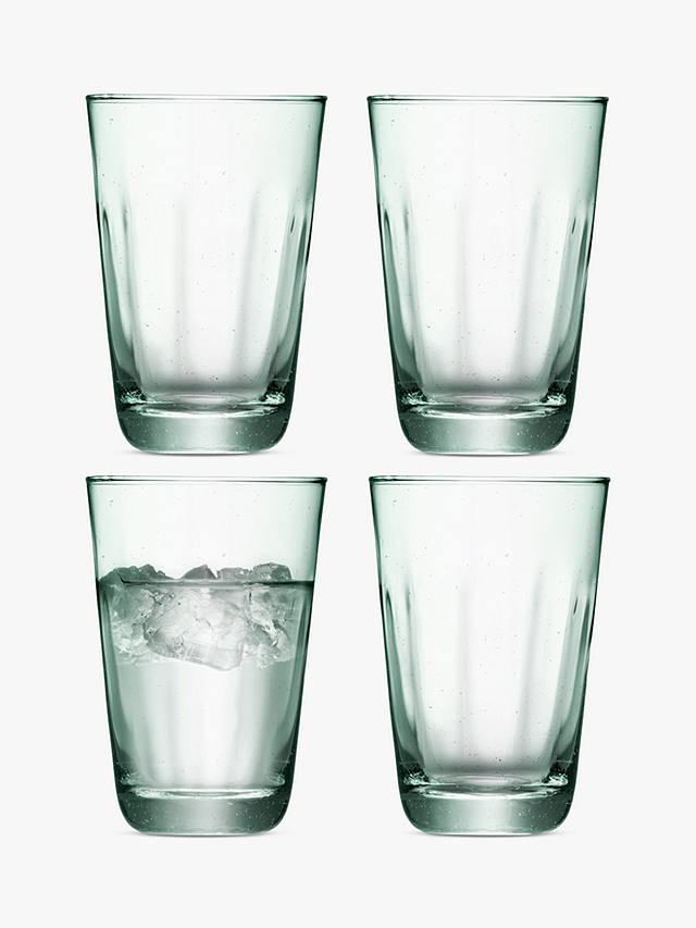 LSA International Mia Recycled Highball Glasses, Set of 4, 350ml, Green