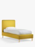 John Lewis Emily Child Compliant Upholstered Bed Frame, Single, Brushed Tweed Mustard
