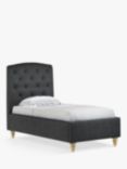 John Lewis Rouen Child Compliant Upholstered Bed Frame, Single, Soft Touch Chenille Charcoal