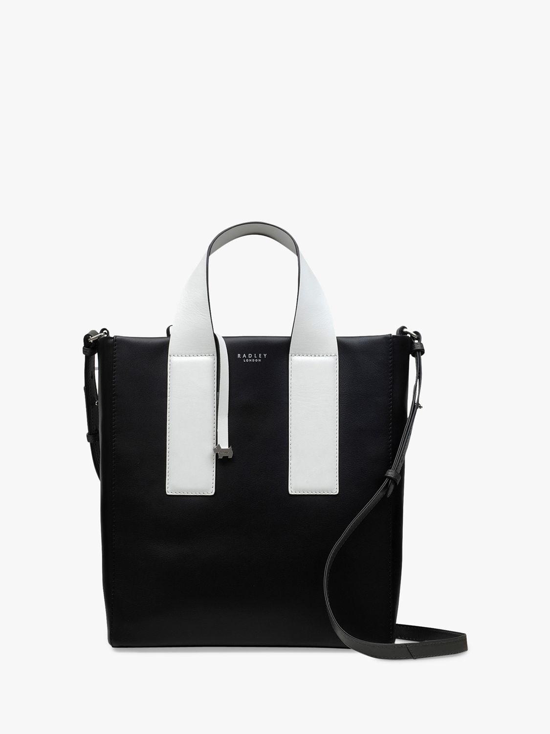 Radley Fetter Lane Leather Zip Top Multiway Bag, Black at John Lewis & Partners
