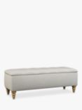 John Lewis Rouen Upholstered Ottoman Storage Box, Relaxed Linen Putty