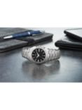 Citizen BM7440-51E Men's Eco-Drive Date Titanium Bracelet Strap Watch, Silver/Black