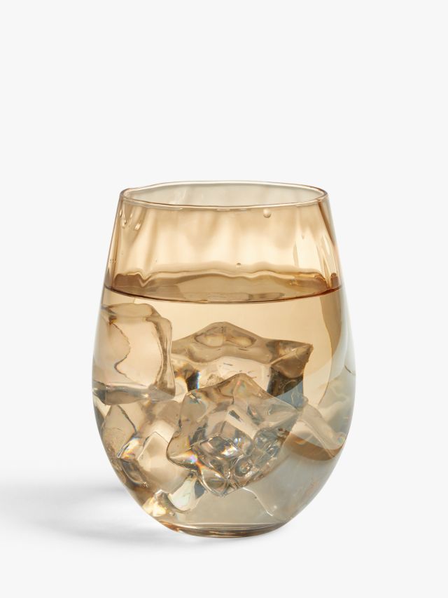 John Lewis & Partners Jet Crackled Wine Glass, 310ml, Grey