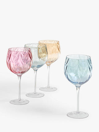 John Lewis Waterwave Gin Glasses, 700ml, Set of 4, Assorted