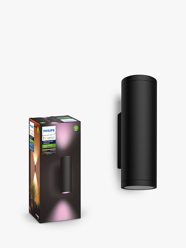 johnlewis.com | Philips Hue White and Colour Ambiance Appear LED Smart Outdoor Wall Light, Black