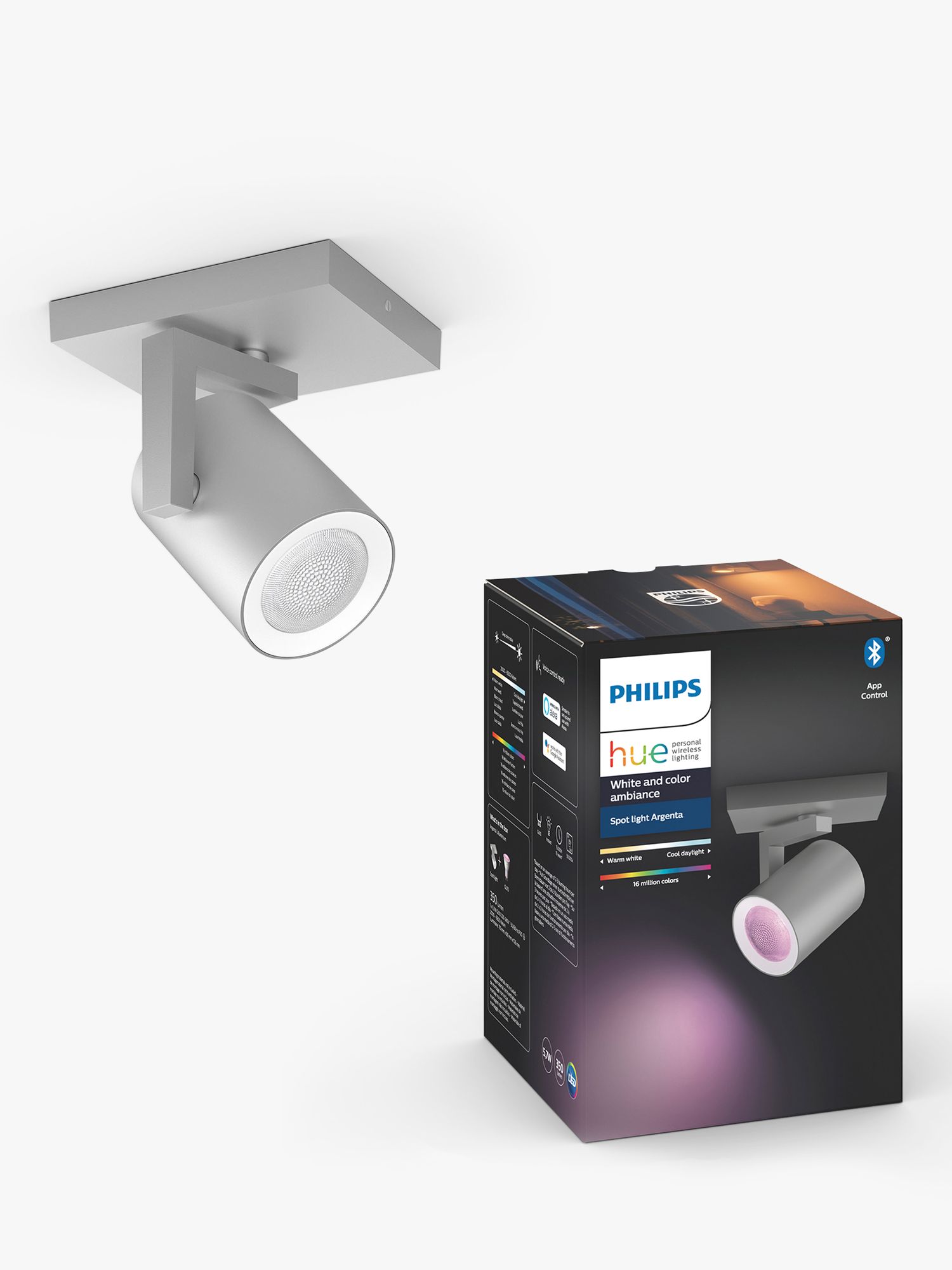 Photo of Philips hue white and colour ambiance argenta led smart single spotlight with bluetooth grey